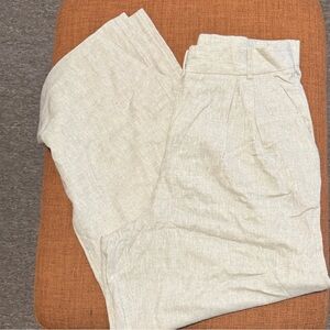 Abercrombie & Fitch Curve Love High Rise Linen Suit Pant